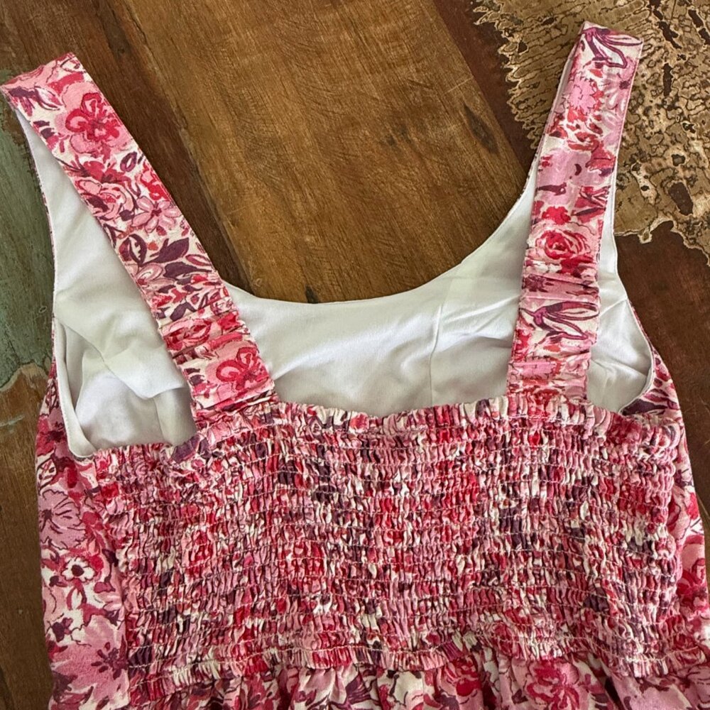 Sincerely Jules Pink Floral Smocked Dress Size S - Picture 8 of 10